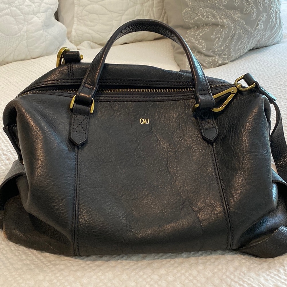 Madewell black bowling back. Leather. Antique gold hardware.